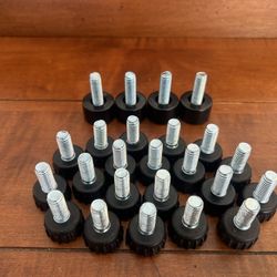 Set of 24 Heavy Duty Hard Plastic Glides Levelers 1” & 1 1/8” - Screw Size 5/16”