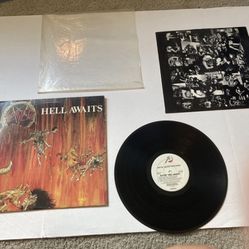 SLAYER HELL AWAITS FIRST US PRESSING METAL BLADE GREEN COMBAT LABEL VG++ BLK Vinyl NM 