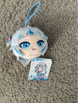 Official Hololive x Round1 Gawr Gura Mini Face Plush Keychain NWT Exclusive