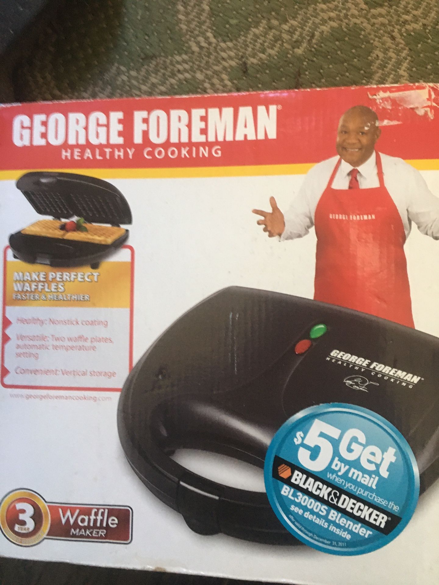 New Waffle Iron   In Box 