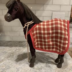 American Girl Doll Horse, Pleasant Company American Girl Doll Horse With Blanket Saddle, Patriot The Foal American Girl Doll Horse
