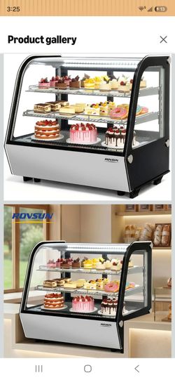 ROVSUN 4.2 Cu.Ft Refrigerated Display Case Commercial Countertop Refrigerator ETL NSF Certified, Display Refrigerator w/LED Automatic Defrosting Air-c