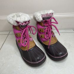 London Fog Girls Tottenham Snow Boots Winter Pink Fuchsia Brown Size 13