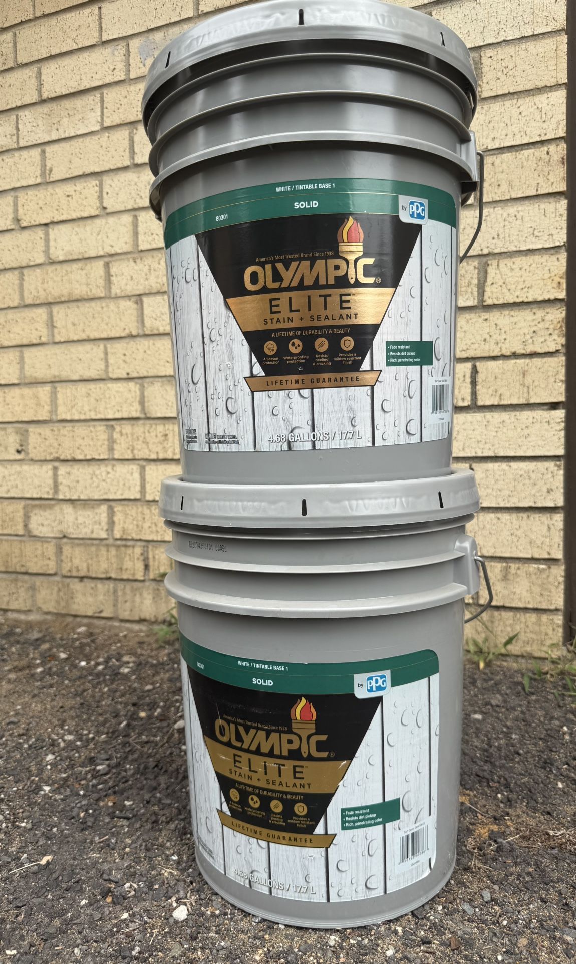 Olympic Elite 5 gal. Base 1 Solid Advanced Exterior Stain and Sealer in One