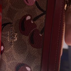 Coach Cherry Card Wallet Keychain 