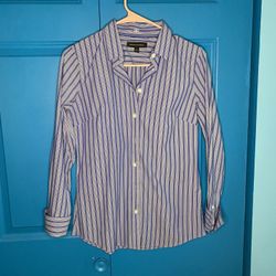 Banana Republic Blue Stripped Button Down