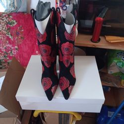 LUCASHEVA  MARIA BLACK/ROSE BOOTS 