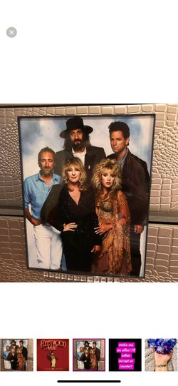 FLEETWOOD MAC 1987 8X10 FRAMED BAND PHOTO STEVIE NICKS LINDSEY BUCKINGHAM CHRISTINE MCVIE JOHN MCVIE MICK FLEETWOOD