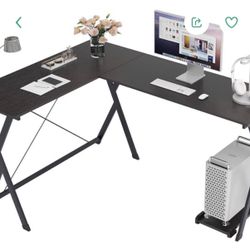 62 inches L Shape Computer Desk Large Corner Desk, Office Table Writing Desk Computer Workstation, Black