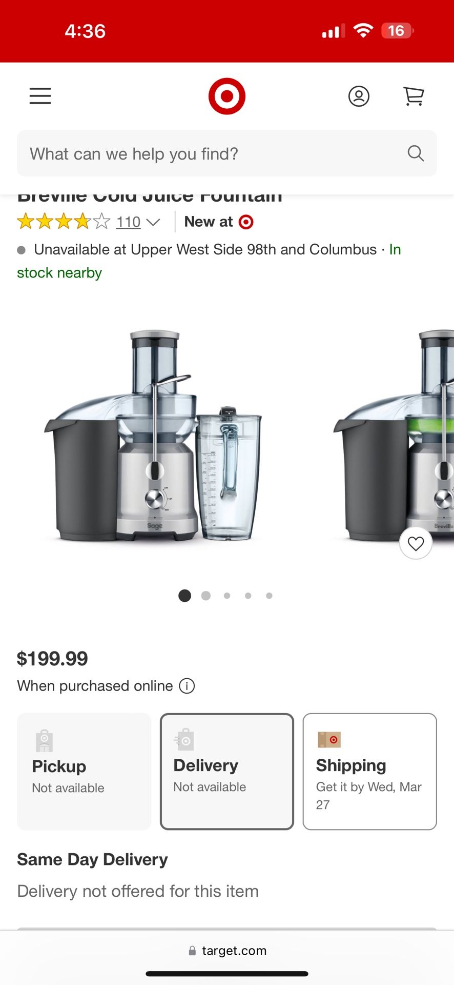 Breville Cold Juice Fountain Juicer