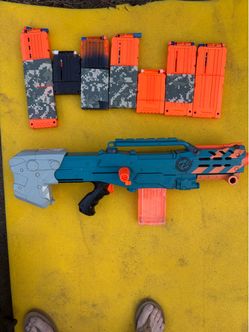 NERF ZOMBIE STRIKE Z.E.D. SQUAD LONGSHOT CS-12 + 8 MAGAZINES – $65 OBO