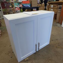 Prepac Elite 32″ Wall Cabinet with Panel Doors (White)