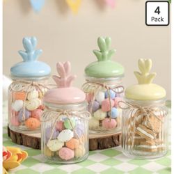 Glass Jars With Tulip Shaped Ceramic Airtight Lids