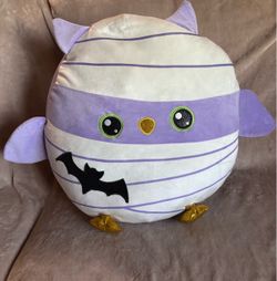 Big Squishmallow Halloween Mummy Owl Plush