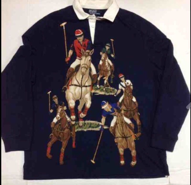 Vintage Polo Ralph Lauren Navy Blue 5 Horseman Rugby for Sale in Brooklyn,  NY - OfferUp