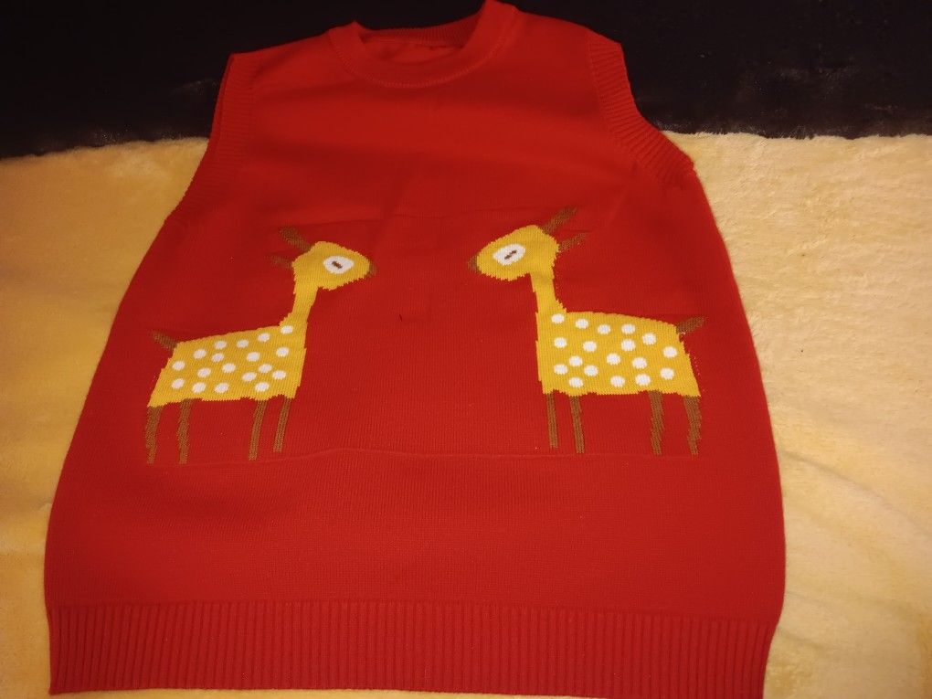 Boys Size 6/7, Red Xmas Sweater Vest