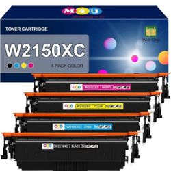 W2150XC W2151XC W2152XC W2153XC Compatible for W2150 Toner Cartridges Set, Compatible with Color Laser Jet Pro MFP 4 4303 Series Printers(4Pac