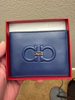 Salvatore Ferragamo Navy Gancini Leather Wallet