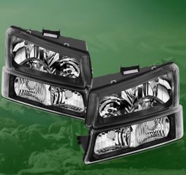 2003-2006 Chevrolet Silverado Headlights Assembly Black/Clear