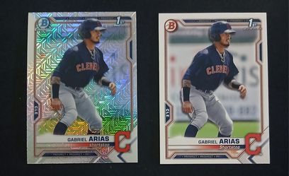 Baseball Bowman 1st Mojo Refractor RC Gabriel Arias ROOKIE CARD LOT x2