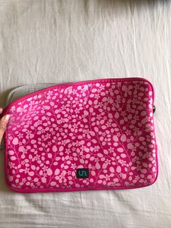 Pink flower cushion laptop case