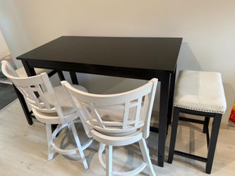 3 - Piece Counter Height Dining Set + 2 Swivel Counter Height Stools