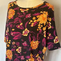 New LULAROE IRMA Size XS Shirt Bright Floral Print 
