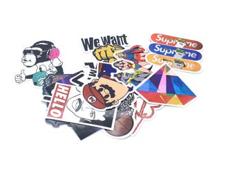 12 Pieces Fashion Logo Vinyl Stickers