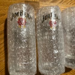 Jim Beam & Jack Daniel’s Tennessee Apple Glasses High Ball 16 oz  SET OF 4