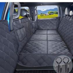 Truck Back Seat Extender for Dogs with Mesh Window,Sturdy Dog Car Seat Cover for Backseat with Door Protector,Waterproof Dog Hammock for Car Rear Seat