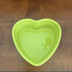 Genuine Fiesta Heart Ramekin / Small Candy Dish 7 oz 4.5” Lemongrass 