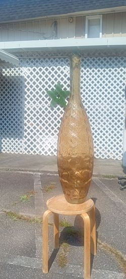 New 3ft recycled glass floor vase high quality thick and elegant made in Portugal
