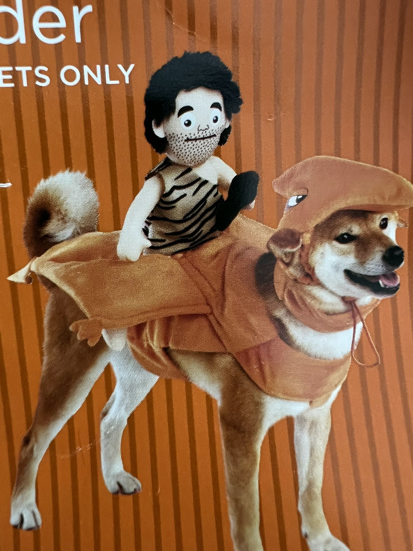 Dog Costume Caveman Rider With Head Piece