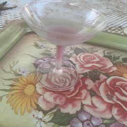 Pink vintage Champagne glasses (2)