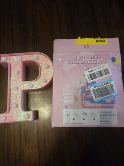 Brand New PINK Light Up Letter P