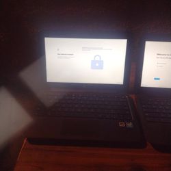 Two Hp Chromebook Laptops Both Locked But Are In Perfect Working Condition With Original Chargers As Well For One Case Would Like To See Offers If Any