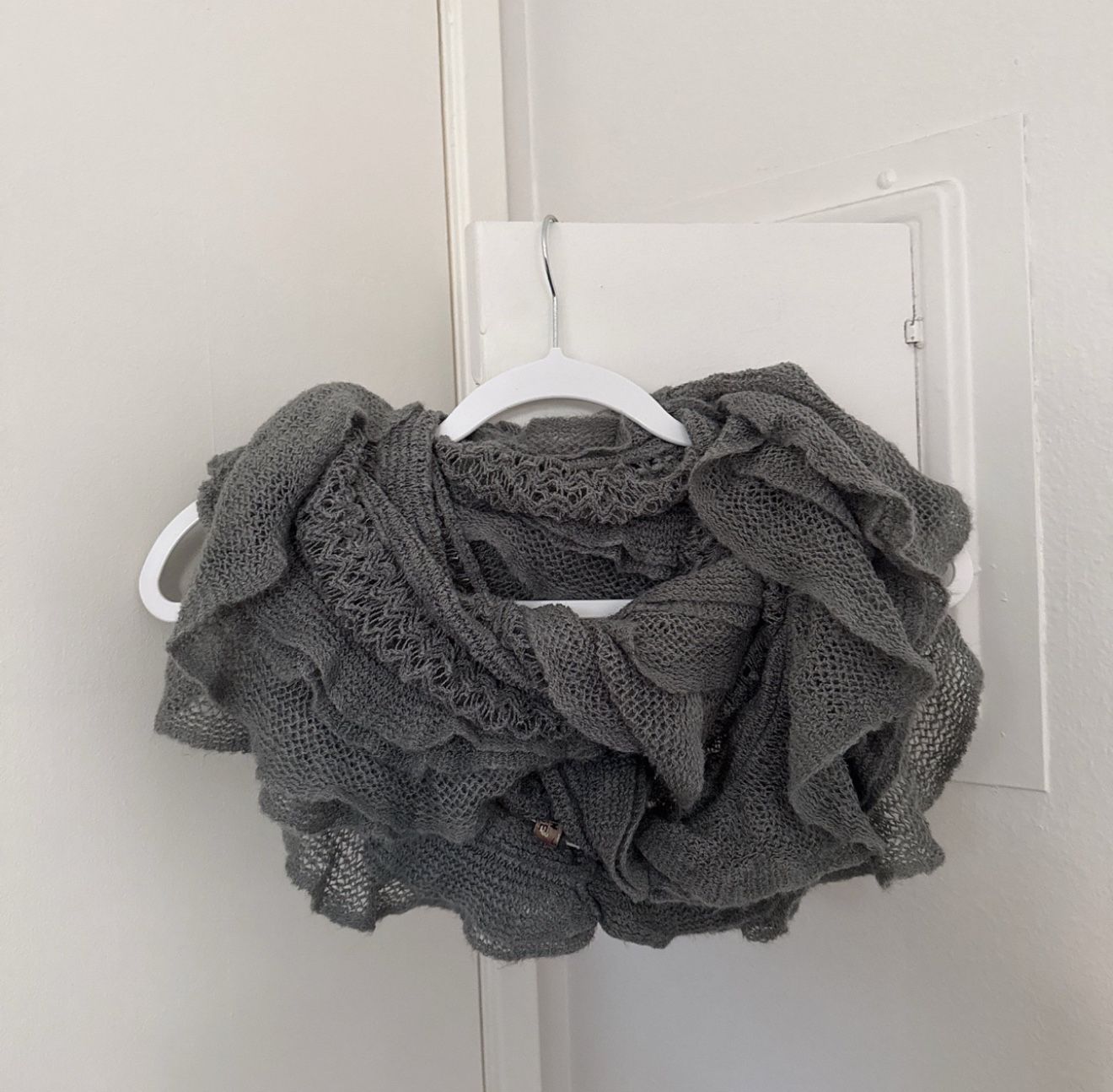 Winter cozy grey infinity scarf