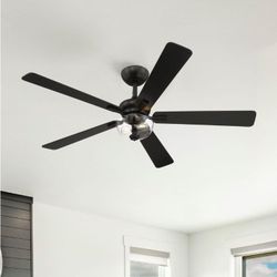 52 inch matte black ceiling fan with remote