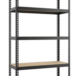 Lorell Narrow Steel Shelving - 60" Height x 30" Width x 12" Depth - 28% Recycled - Black - Steel - 1 Each