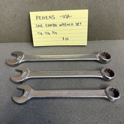 (Set of 3) PENENS SAE COMBINATION WRENCH SET -USA-
