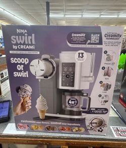 Ninja - CREAMi Scoop & Swirl Ice Cream & Soft Serve Maker, 13 One-Touch Programs, Fruit whip, Frozen custard, Gelato - Silver