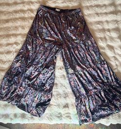 Soft crushed velvet texture, boho Natural Life wide-leg pants