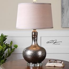 Uttermost Aemilius 1 Light Mercury Glass Table Lamp with 3-Way Switch on Socket 26157 (Brand new)