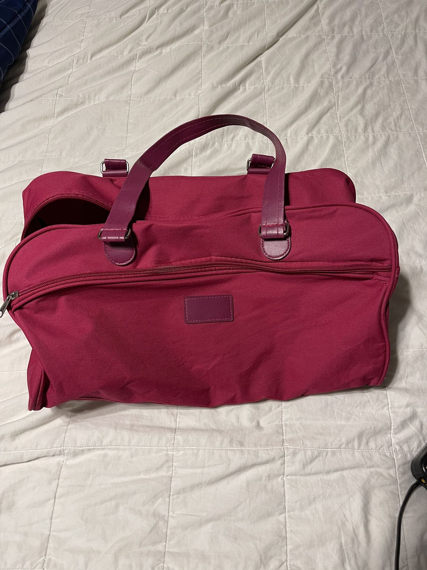Pink Canvas Duffle Bag Travel Luggage Bag