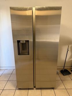 Stainless steel Samsung side-by-side refrigerator