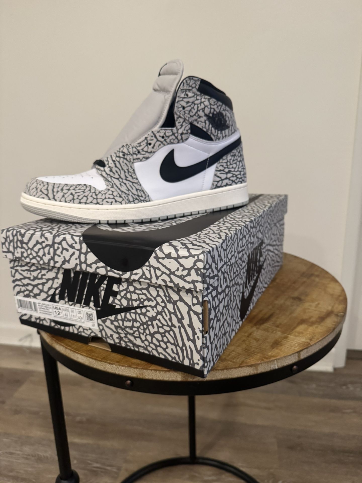 Jordan 1 High OG (Sz 12.5) - White Cement