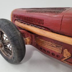 Vintage Bugatti Racing Sport Car 1920's Resin With Driver 20" Length  Thumbnail