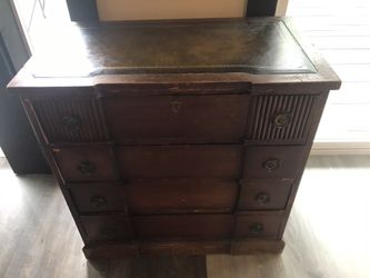Leather top small dresser