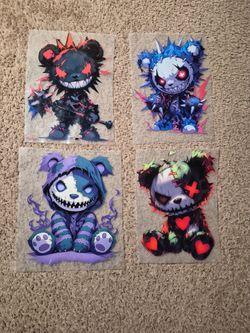 🎃 Halloween DTF Iron-On Transfers – 4 for $8! 🐻💀