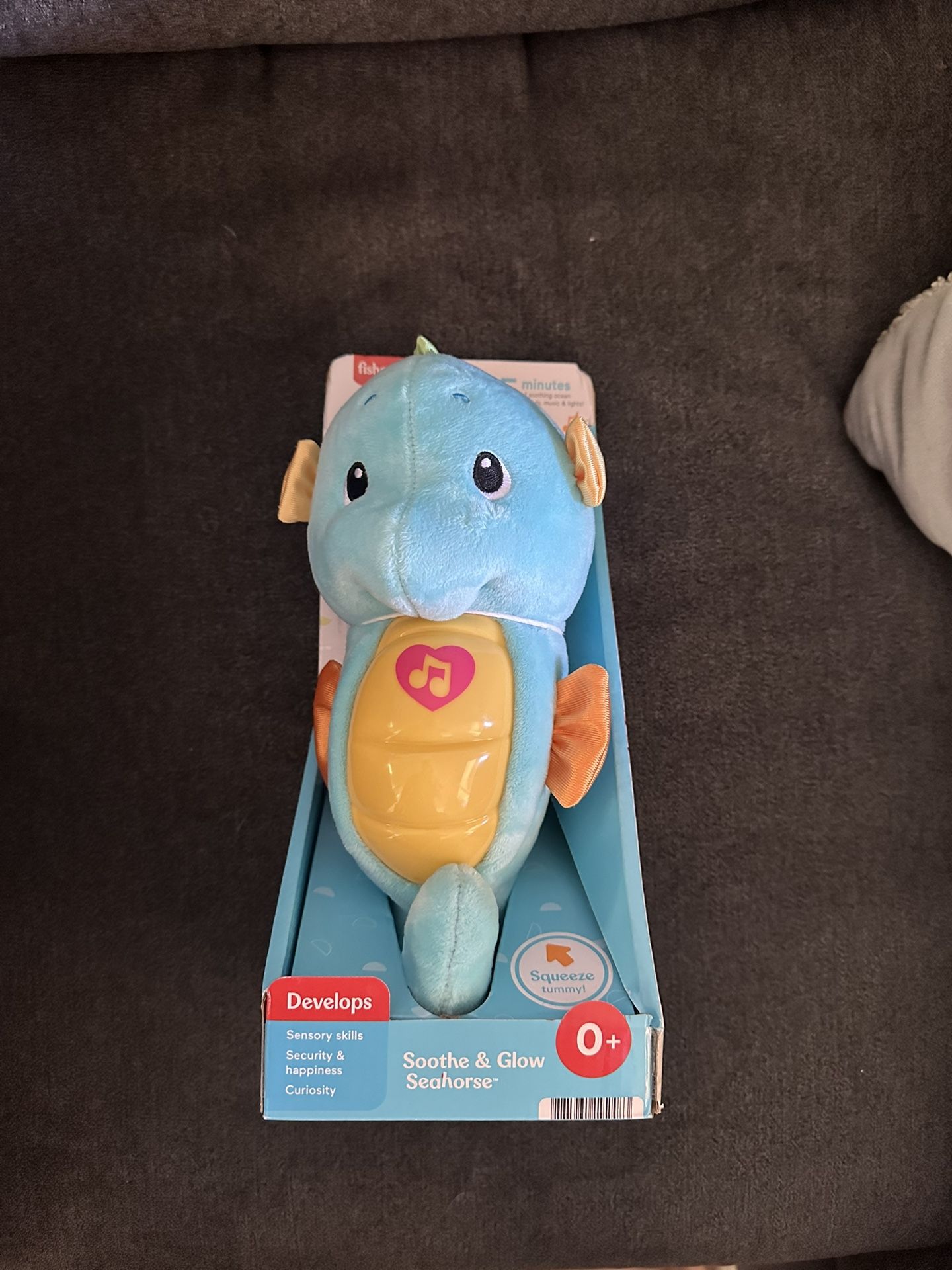 Fisher-Price Musical Baby Toy, Soothe & Glow Seahorse, Blue Plush Sound Machine